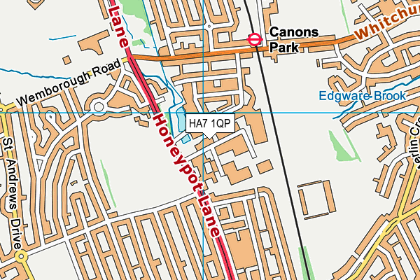 HA7 1QP map - OS VectorMap District (Ordnance Survey)