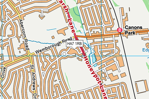 HA7 1RB map - OS VectorMap District (Ordnance Survey)