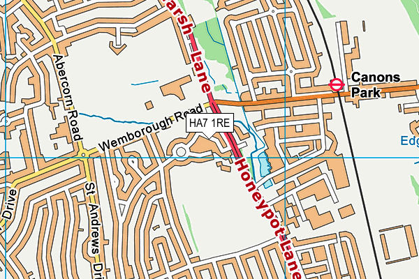 HA7 1RE map - OS VectorMap District (Ordnance Survey)