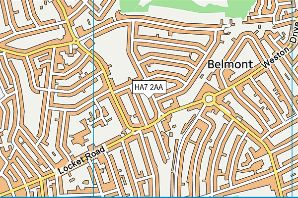 HA7 2AA map - OS VectorMap District (Ordnance Survey)