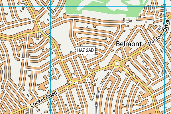 HA7 2AD map - OS VectorMap District (Ordnance Survey)