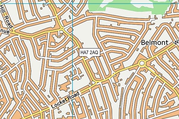 HA7 2AQ map - OS VectorMap District (Ordnance Survey)