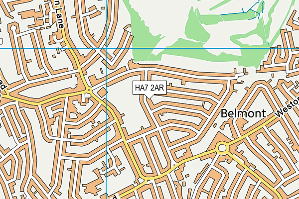 HA7 2AR map - OS VectorMap District (Ordnance Survey)