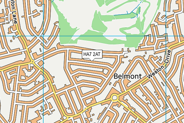 HA7 2AT map - OS VectorMap District (Ordnance Survey)