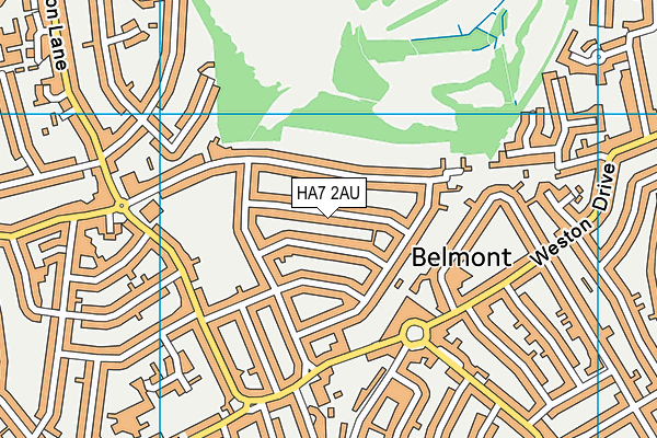 HA7 2AU map - OS VectorMap District (Ordnance Survey)