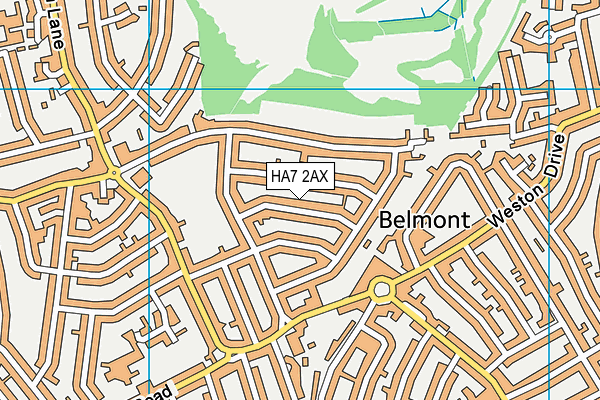 HA7 2AX map - OS VectorMap District (Ordnance Survey)