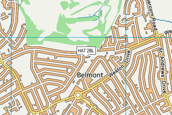 HA7 2BL map - OS VectorMap District (Ordnance Survey)