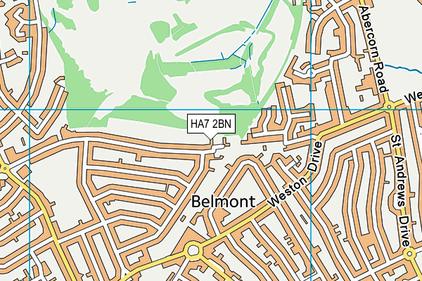 HA7 2BN map - OS VectorMap District (Ordnance Survey)