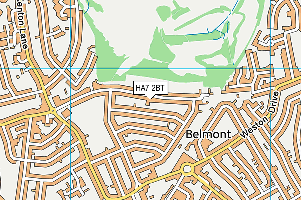 HA7 2BT map - OS VectorMap District (Ordnance Survey)