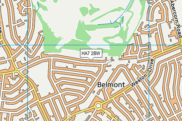 HA7 2BW map - OS VectorMap District (Ordnance Survey)