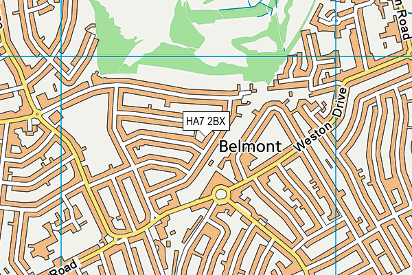 HA7 2BX map - OS VectorMap District (Ordnance Survey)