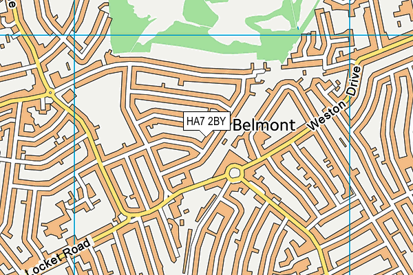 HA7 2BY map - OS VectorMap District (Ordnance Survey)