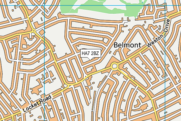 HA7 2BZ map - OS VectorMap District (Ordnance Survey)