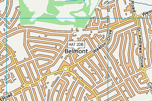 HA7 2DB map - OS VectorMap District (Ordnance Survey)