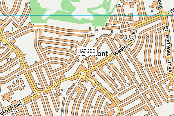 HA7 2DD map - OS VectorMap District (Ordnance Survey)