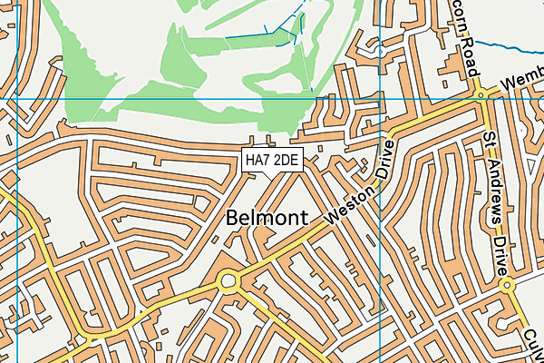HA7 2DE map - OS VectorMap District (Ordnance Survey)