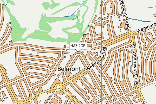 HA7 2DF map - OS VectorMap District (Ordnance Survey)
