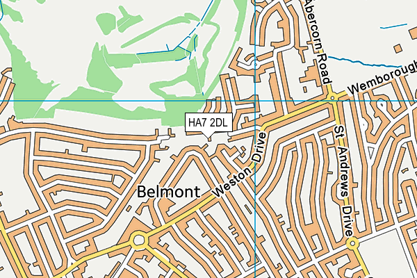HA7 2DL map - OS VectorMap District (Ordnance Survey)