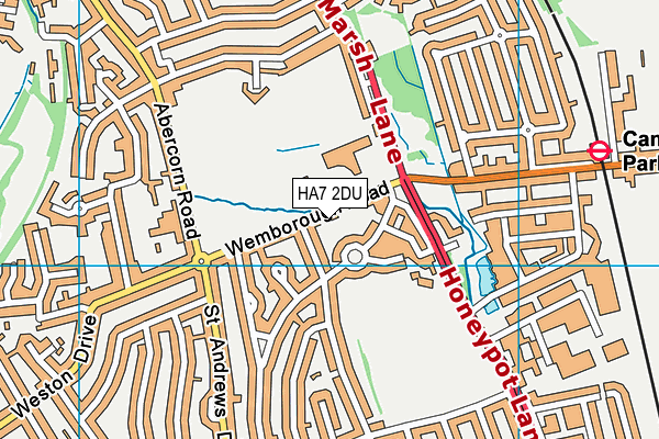 HA7 2DU map - OS VectorMap District (Ordnance Survey)