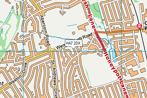 HA7 2DX map - OS VectorMap District (Ordnance Survey)