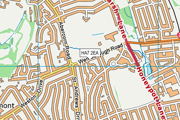 HA7 2EA map - OS VectorMap District (Ordnance Survey)