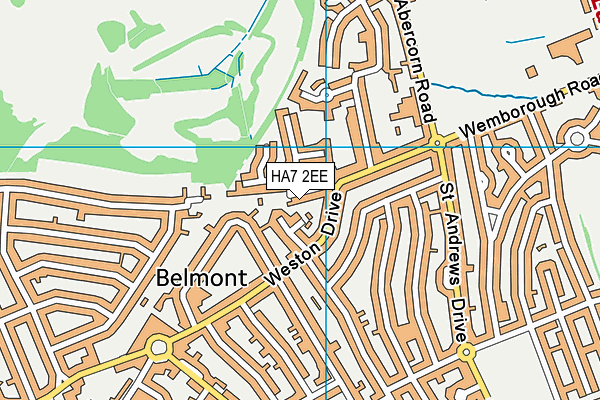 HA7 2EE map - OS VectorMap District (Ordnance Survey)