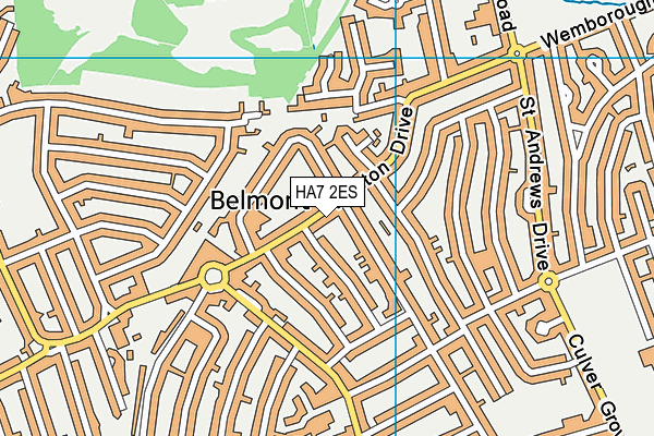 HA7 2ES map - OS VectorMap District (Ordnance Survey)