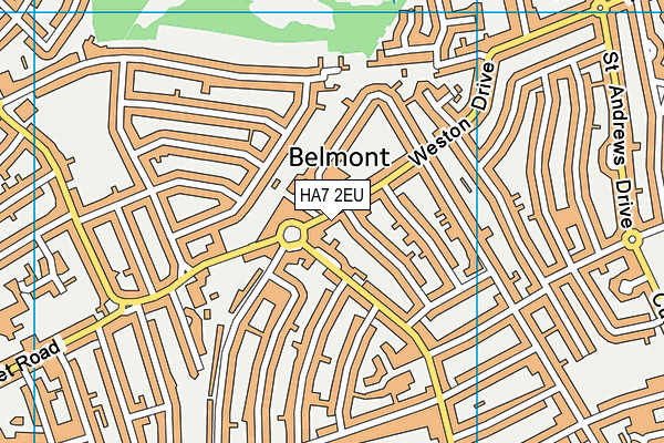 HA7 2EU map - OS VectorMap District (Ordnance Survey)