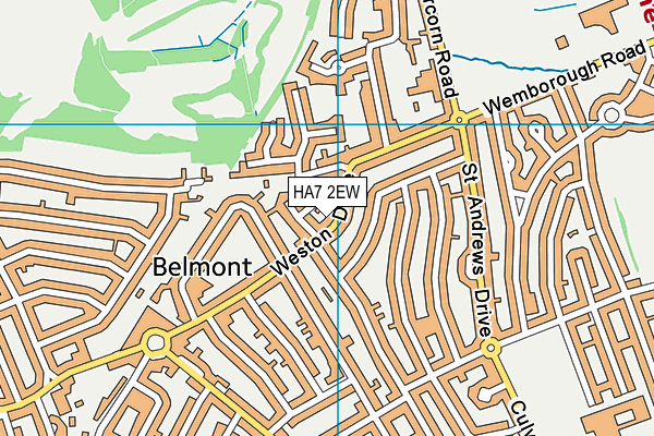 HA7 2EW map - OS VectorMap District (Ordnance Survey)