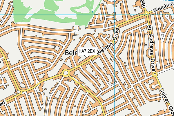HA7 2EX map - OS VectorMap District (Ordnance Survey)
