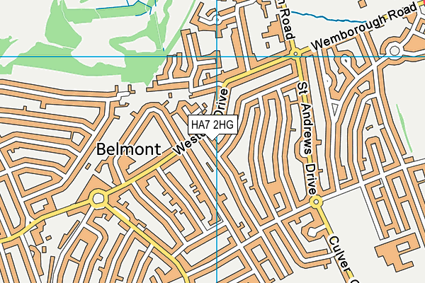 HA7 2HG map - OS VectorMap District (Ordnance Survey)