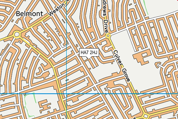 HA7 2HJ map - OS VectorMap District (Ordnance Survey)