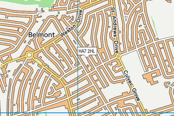 HA7 2HL map - OS VectorMap District (Ordnance Survey)