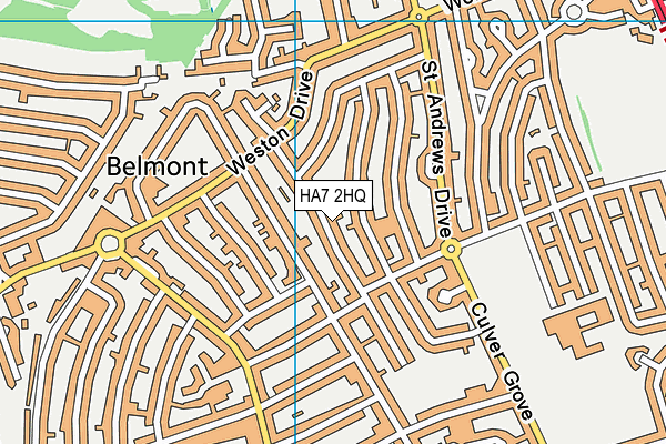 HA7 2HQ map - OS VectorMap District (Ordnance Survey)