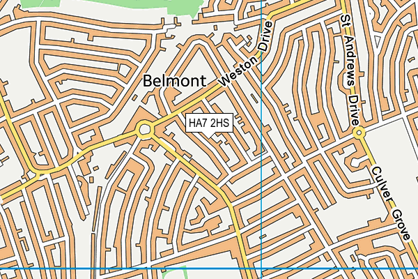 HA7 2HS map - OS VectorMap District (Ordnance Survey)