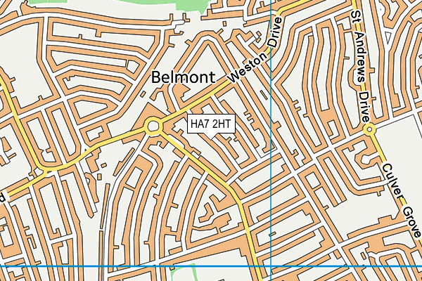 HA7 2HT map - OS VectorMap District (Ordnance Survey)