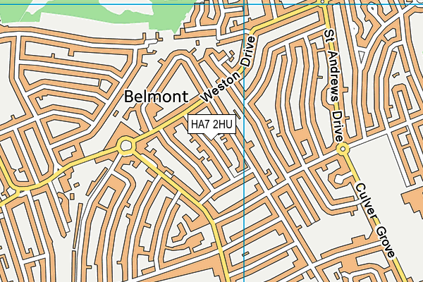 HA7 2HU map - OS VectorMap District (Ordnance Survey)