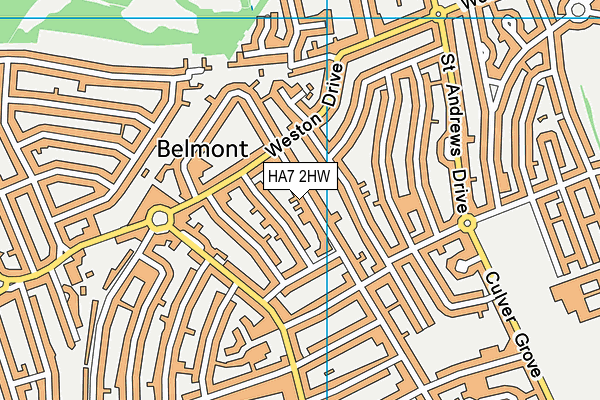 HA7 2HW map - OS VectorMap District (Ordnance Survey)