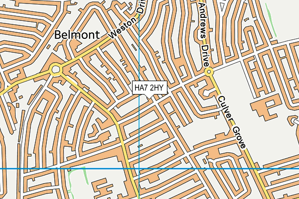 HA7 2HY map - OS VectorMap District (Ordnance Survey)