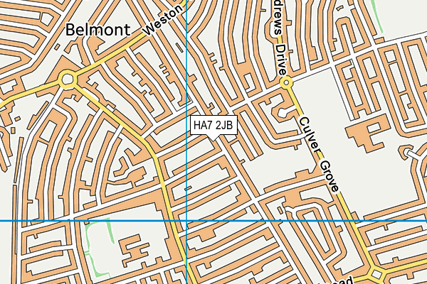 HA7 2JB map - OS VectorMap District (Ordnance Survey)