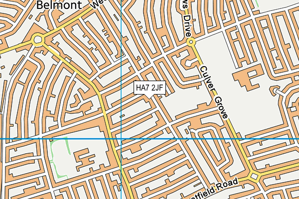 HA7 2JF map - OS VectorMap District (Ordnance Survey)