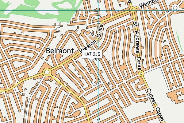 HA7 2JS map - OS VectorMap District (Ordnance Survey)