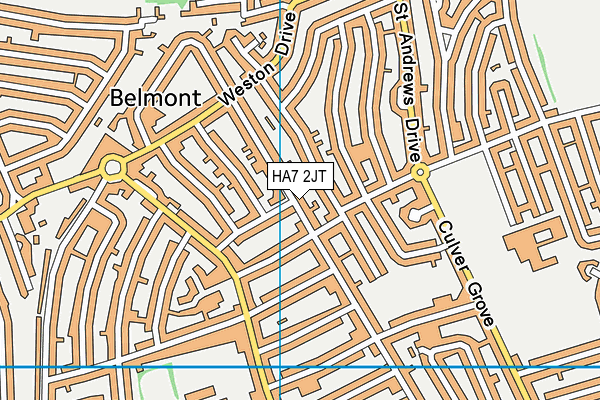 HA7 2JT map - OS VectorMap District (Ordnance Survey)