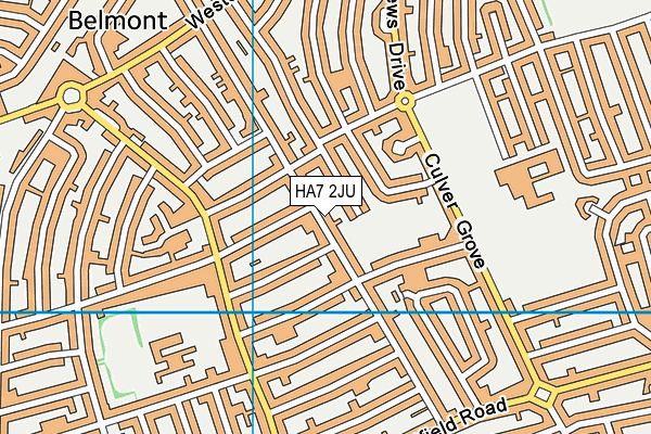 HA7 2JU map - OS VectorMap District (Ordnance Survey)