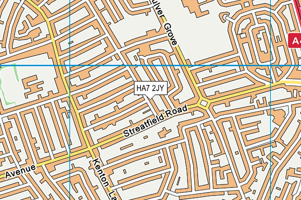 HA7 2JY map - OS VectorMap District (Ordnance Survey)