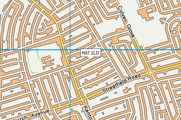 HA7 2LD map - OS VectorMap District (Ordnance Survey)