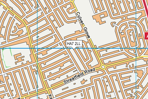 HA7 2LL map - OS VectorMap District (Ordnance Survey)