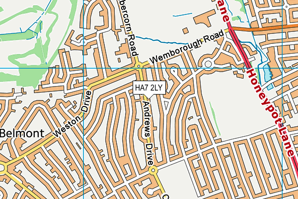 HA7 2LY map - OS VectorMap District (Ordnance Survey)