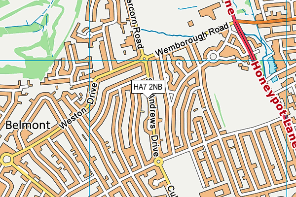 HA7 2NB map - OS VectorMap District (Ordnance Survey)