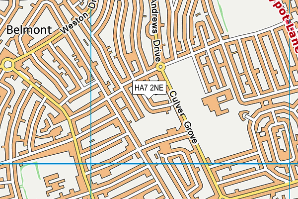 HA7 2NE map - OS VectorMap District (Ordnance Survey)